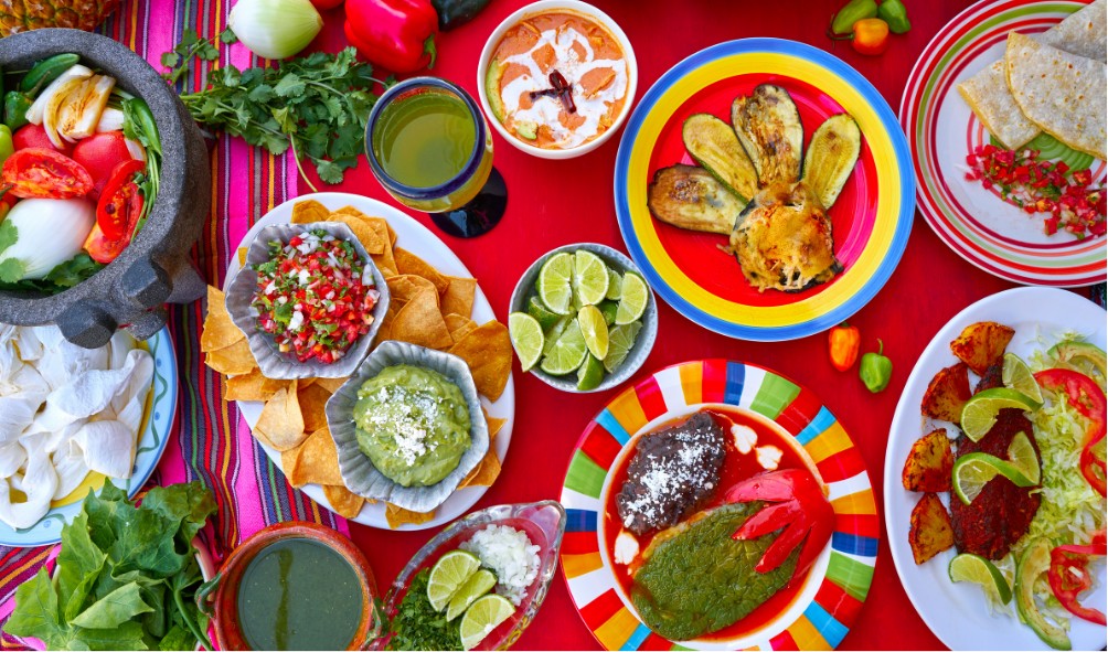 Mexican food and healthy lifestyle 